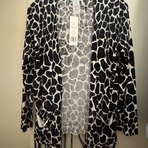 Foxcroft, animal print cardigan. Size small.  New with tags.